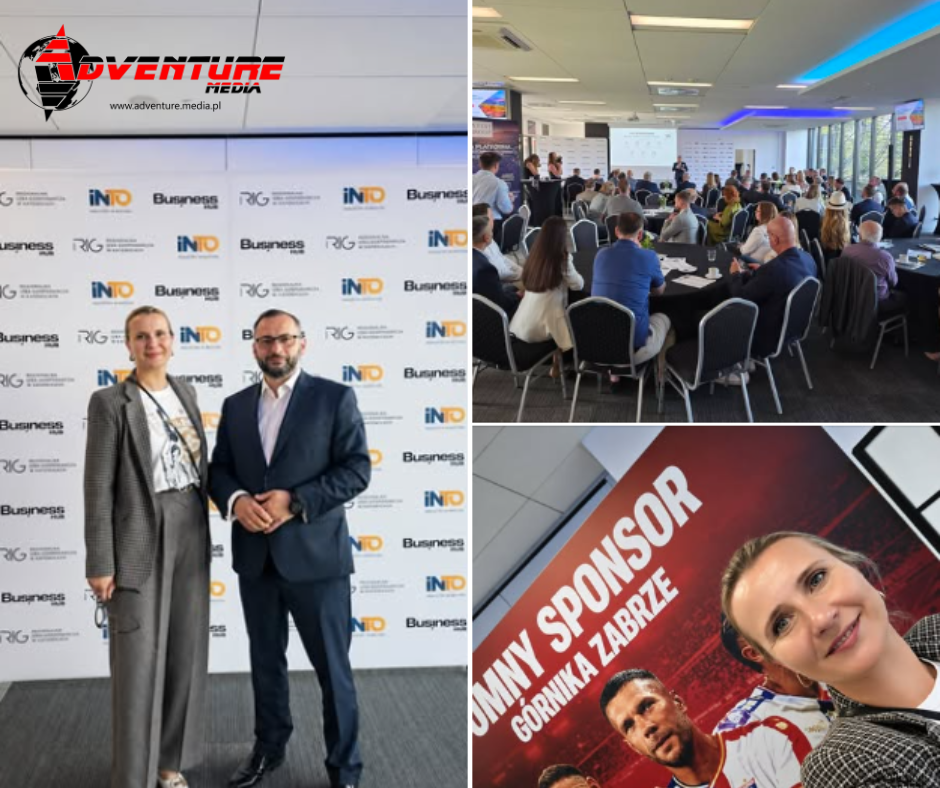 Aleksandra Dik i uczestnicy spotkania networkingowego firm RIG Katowice na stadionie Górnika Zabrze